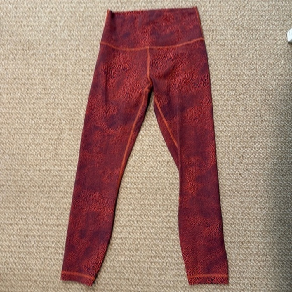 New Lululemon Wunder High-Rise Tight 6 Crackle Glaze Vintage Orange Larkspur